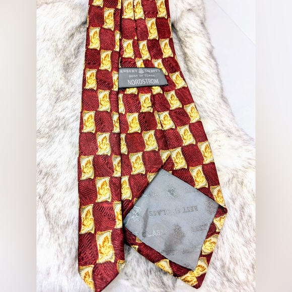 Robert Talbot Best of Class NORDSTROM Red and Gold Tie - Picture 2 of 7